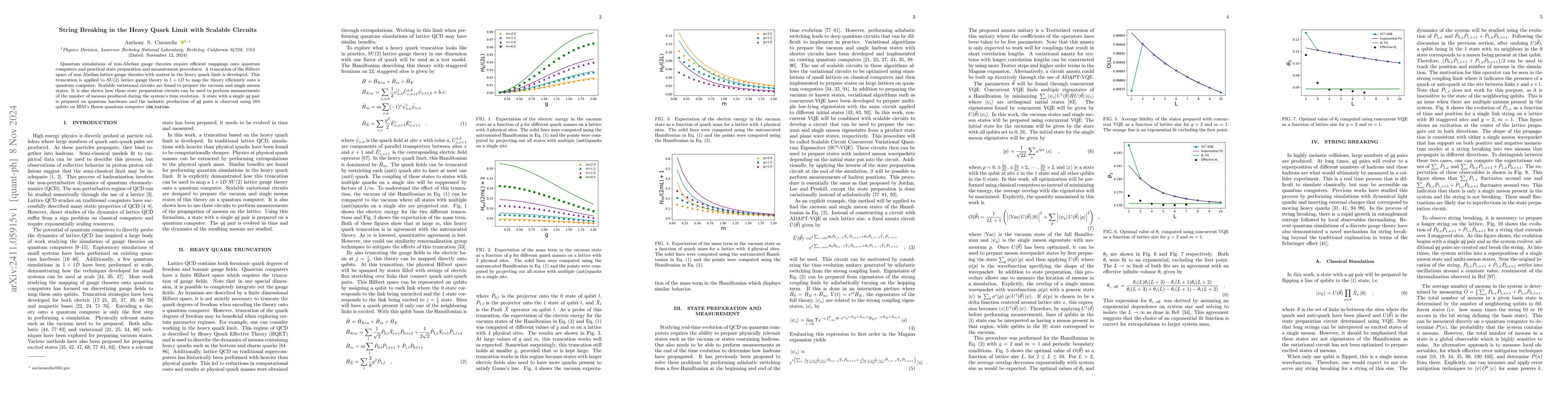 Thumbnail for String Breaking in the Heavy Quark Limit with Scalable Circuits