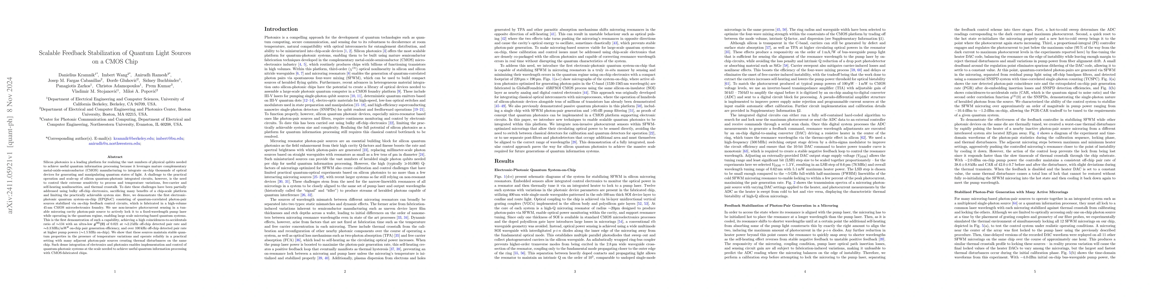 Thumbnail for Scalable Feedback Stabilization of Quantum Light Sources on a CMOS Chip