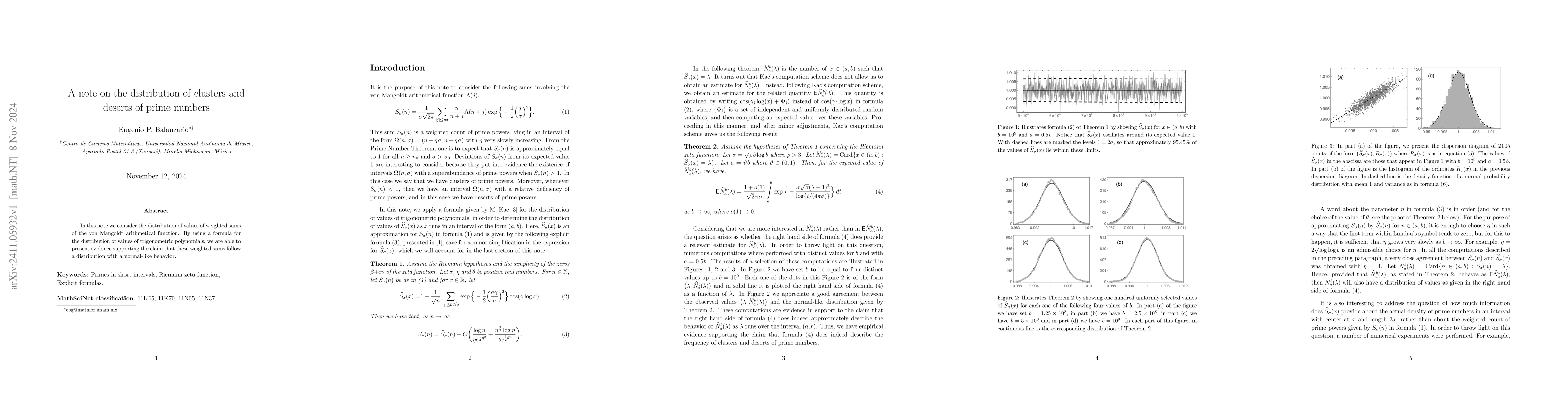 Thumbnail for A note on the distribution of clusters and deserts of prime numbers
