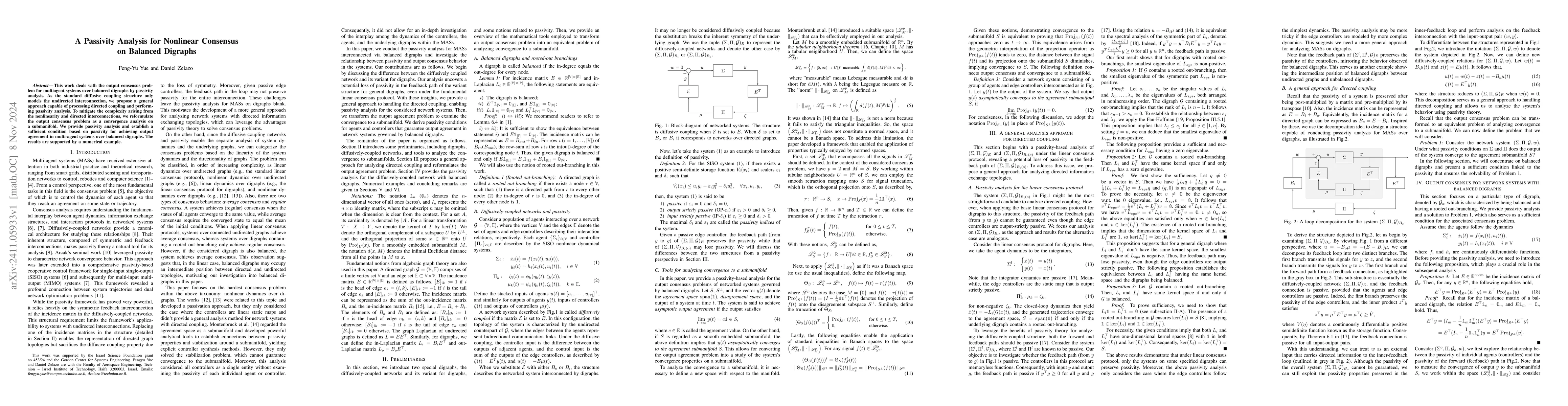 Thumbnail for A Passivity Analysis for Nonlinear Consensus on Balanced Digraphs