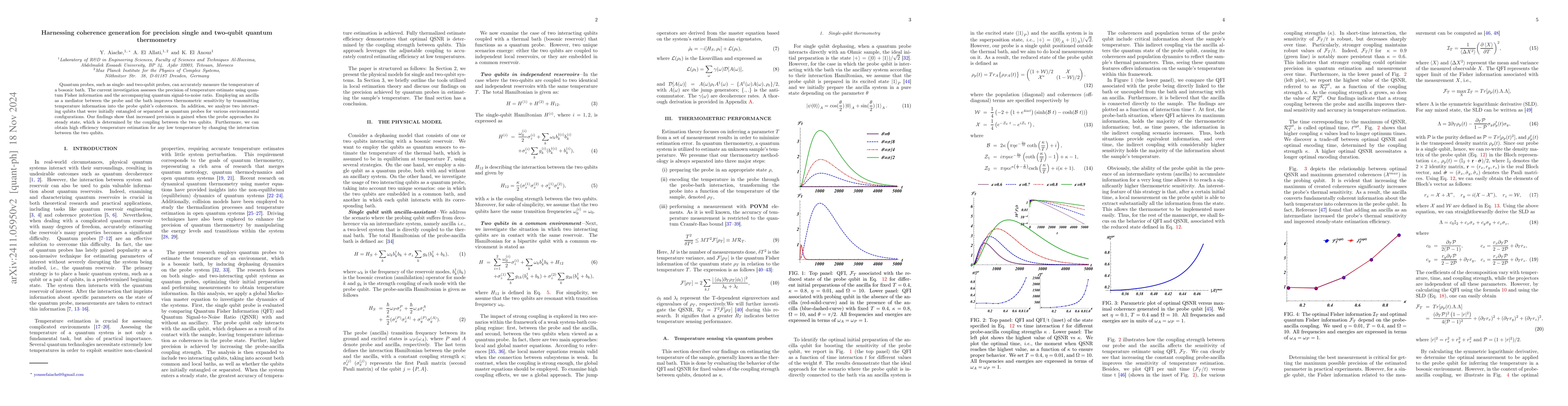 Thumbnail for Harnessing coherence generation for precision single- and two-qubit
  quantum thermometry