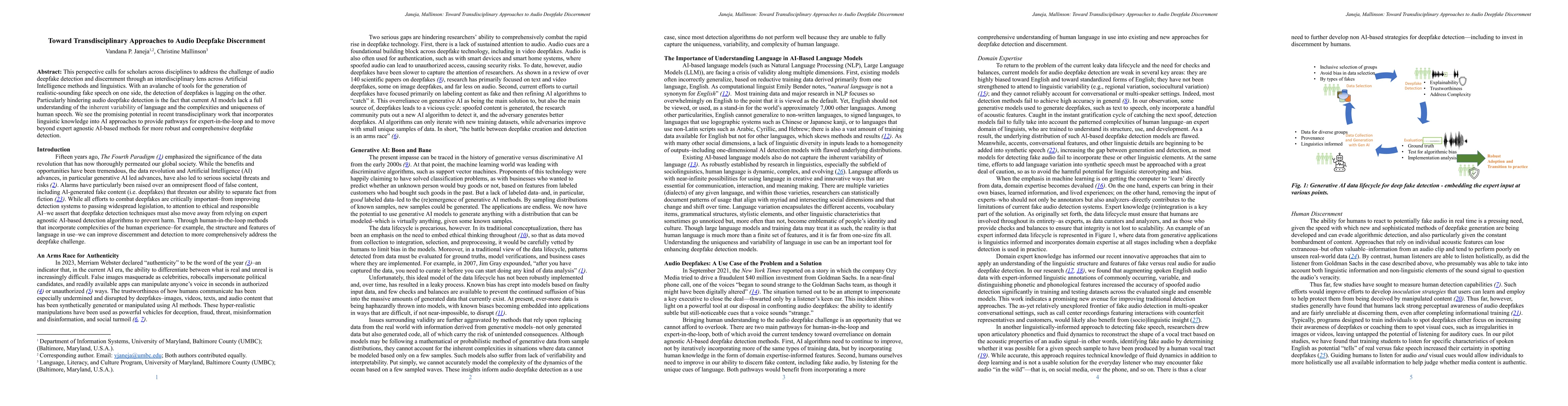 Thumbnail for Toward Transdisciplinary Approaches to Audio Deepfake Discernment