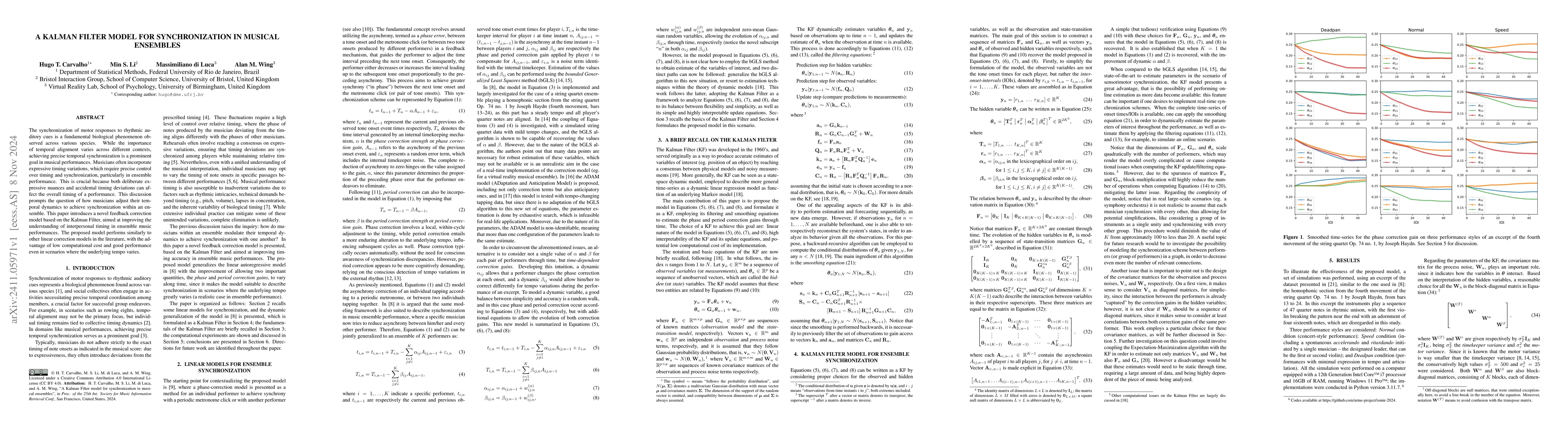 Thumbnail for A Kalman Filter model for synchronization in musical ensembles