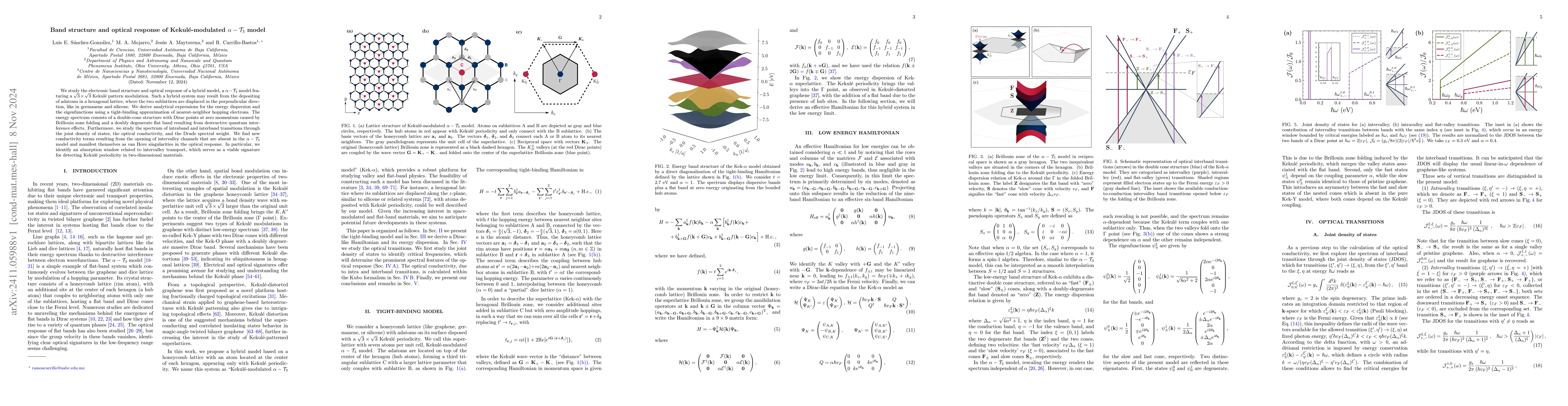 Thumbnail for Band structure and optical response of Kekulé-modulated
  $α-\mathcal{T}_3$ model