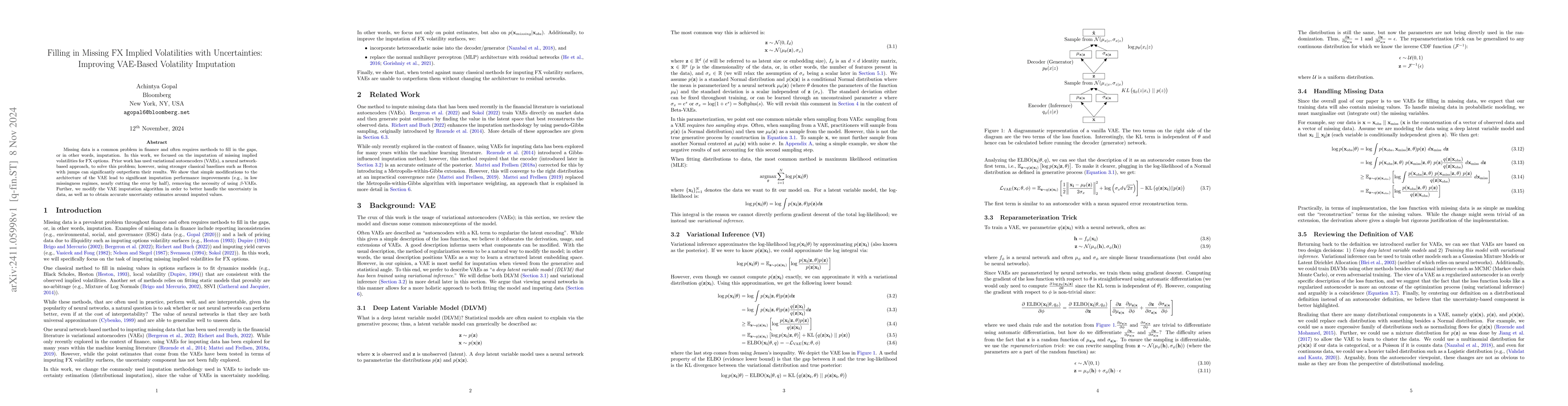 Thumbnail for Filling in Missing FX Implied Volatilities with Uncertainties: Improving
  VAE-Based Volatility Imputation