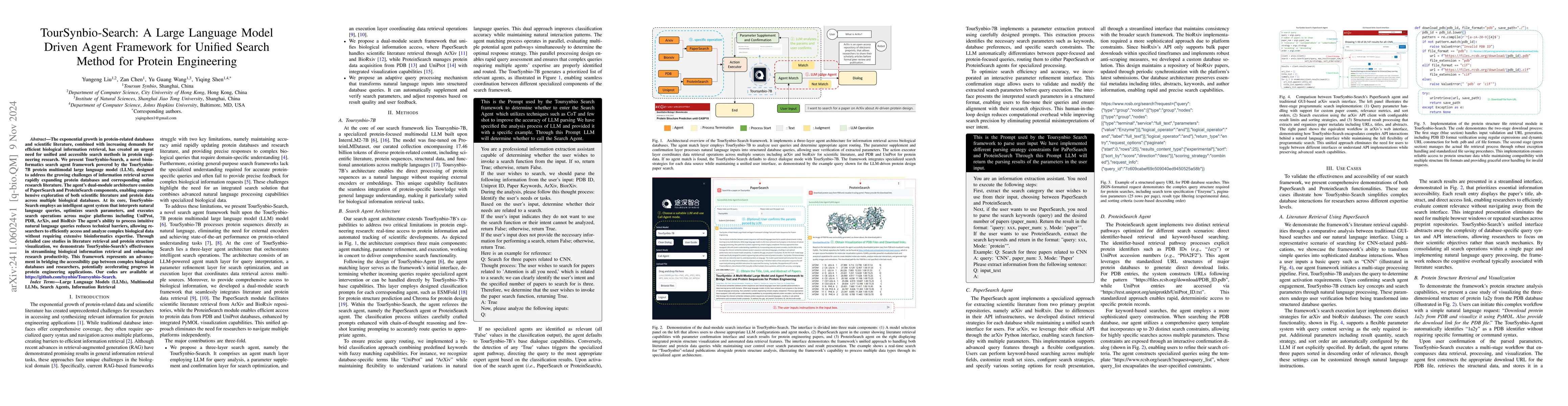 Thumbnail for TourSynbio-Search: A Large Language Model Driven Agent Framework for
  Unified Search Method for Protein Engineering