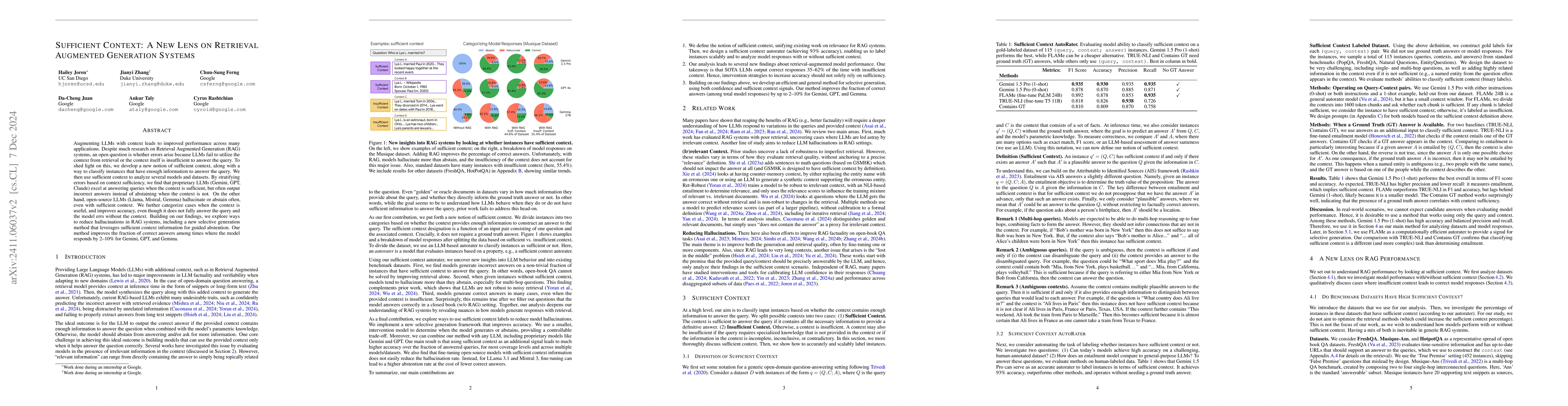 Thumbnail for Sufficient Context: A New Lens on Retrieval Augmented Generation Systems