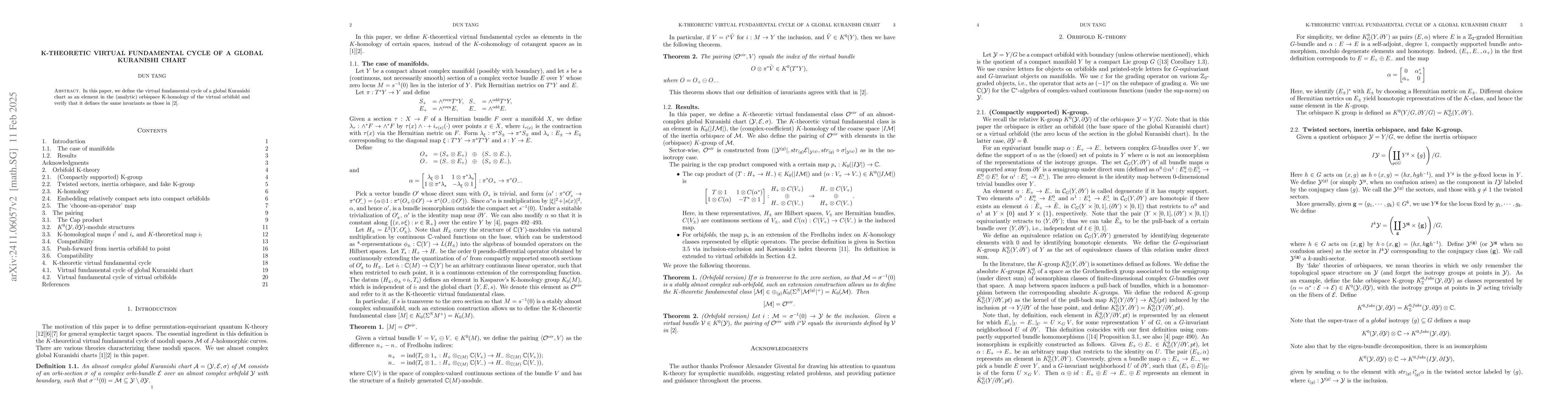 Thumbnail for K theoretic virtual fundamental cycle of global Kuranishi chart