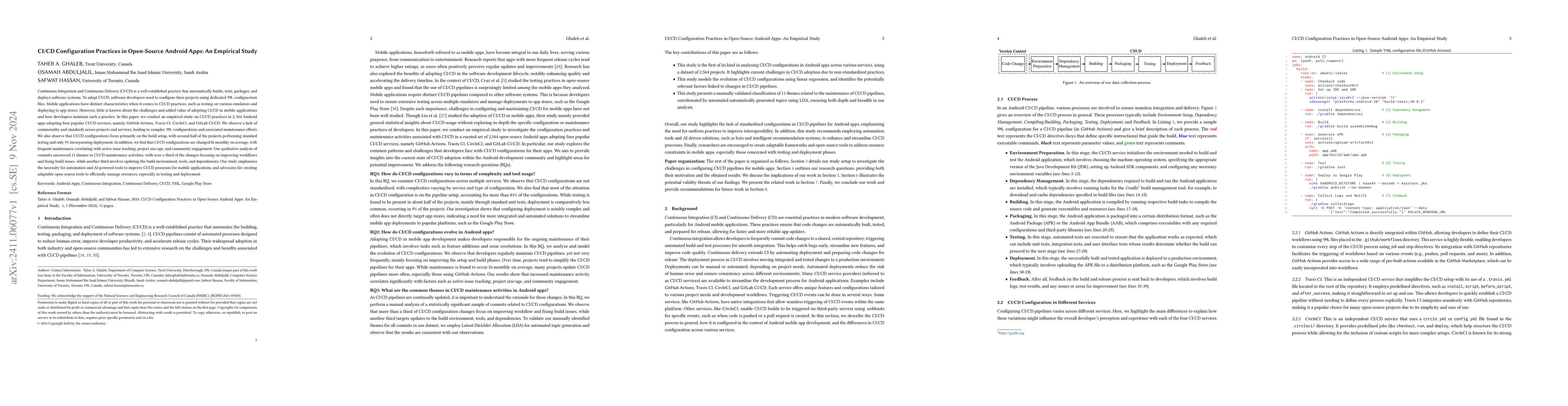 Thumbnail for CI/CD Configuration Practices in Open-Source Android Apps: An Empirical
  Study