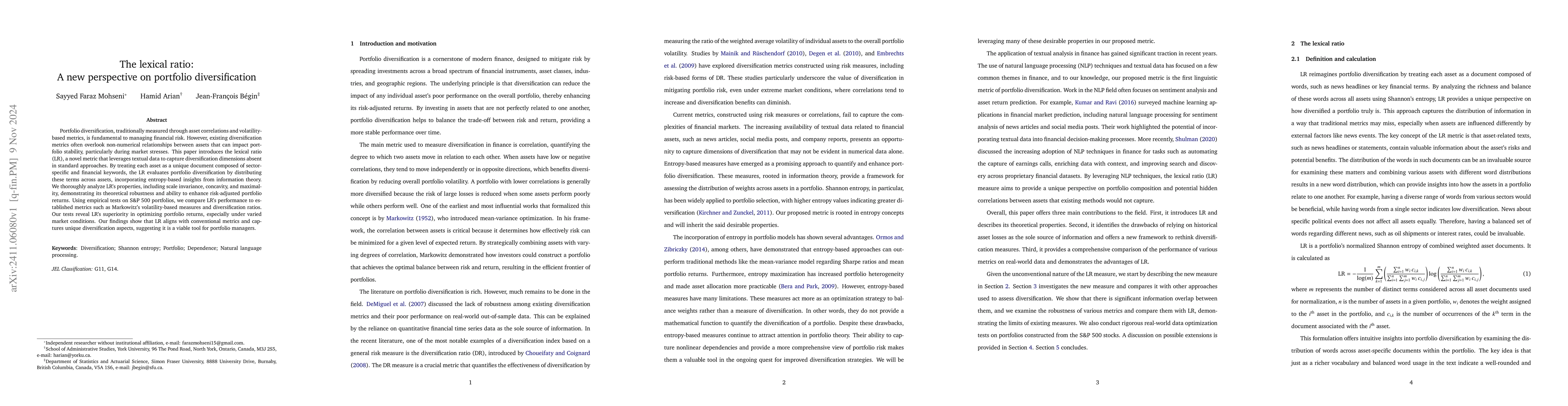 Thumbnail for The lexical ratio: A new perspective on portfolio diversification