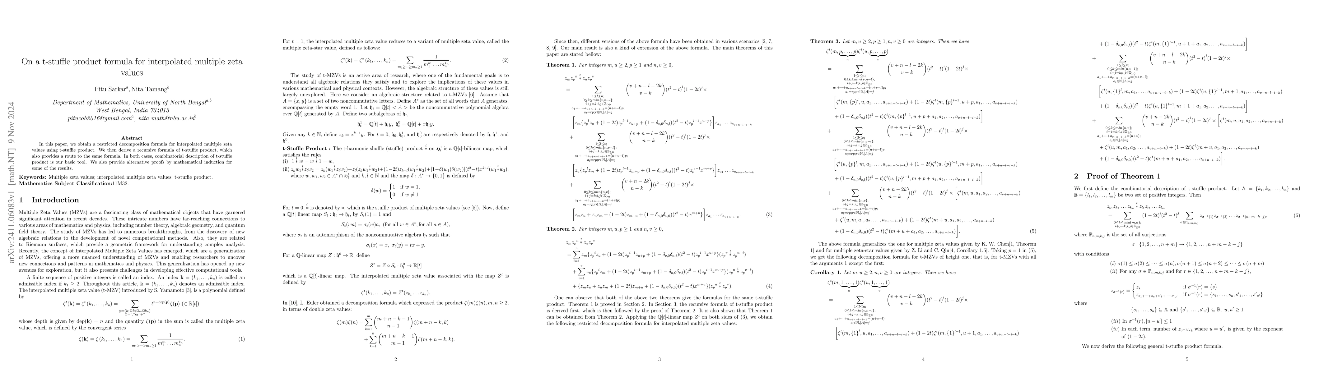 Thumbnail for On a t-stuffle product formula for interpolated multiple zeta values