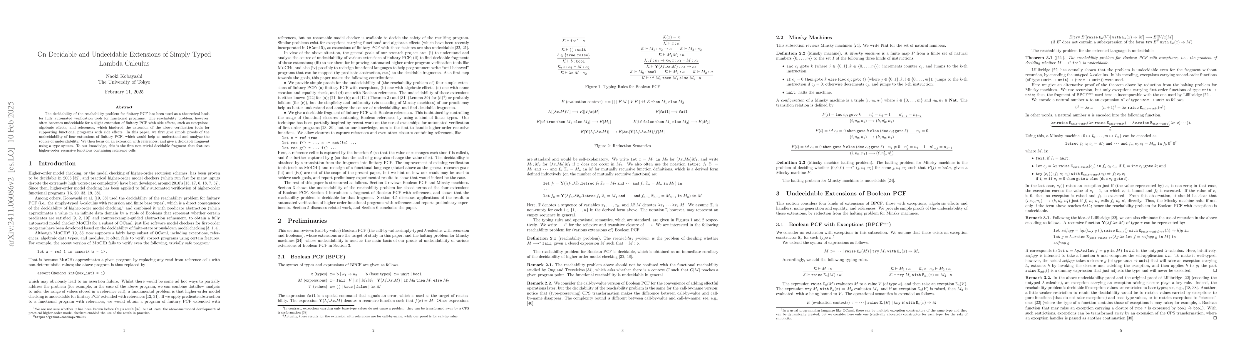 Thumbnail for On Decidable and Undecidable Extensions of Simply Typed Lambda Calculus