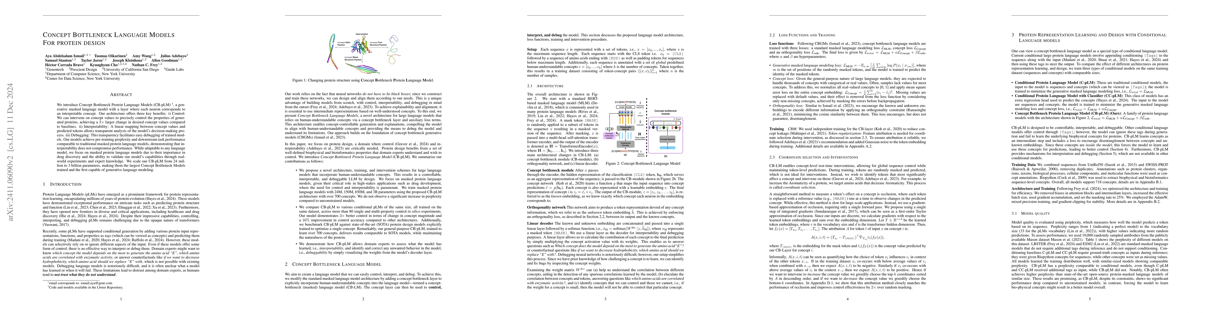 Thumbnail for Concept Bottleneck Language Models For protein design