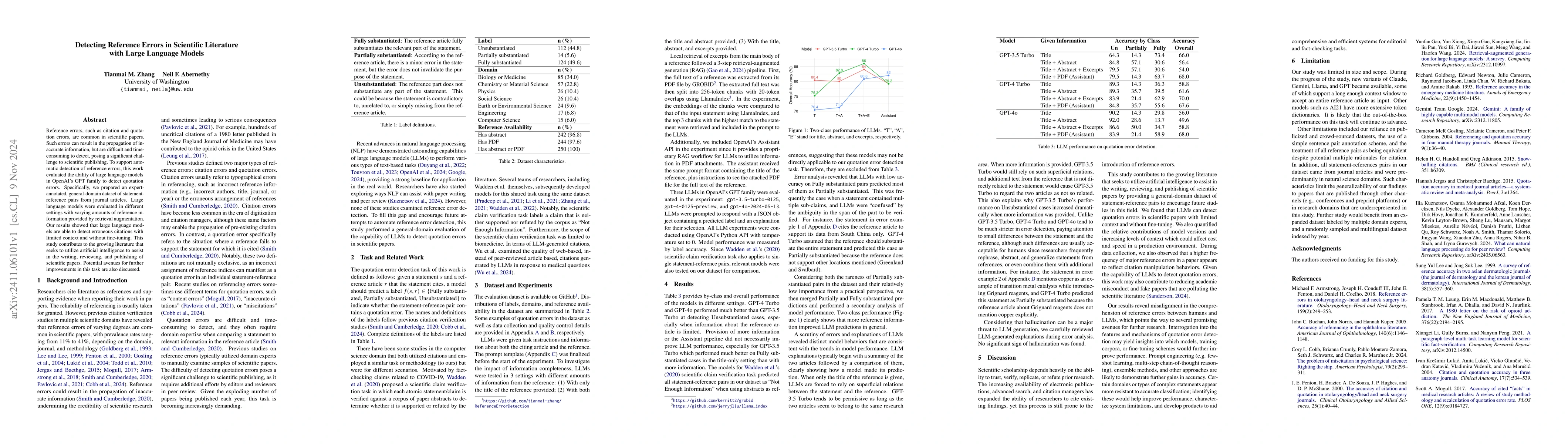 Thumbnail for Detecting Reference Errors in Scientific Literature with Large Language
  Models