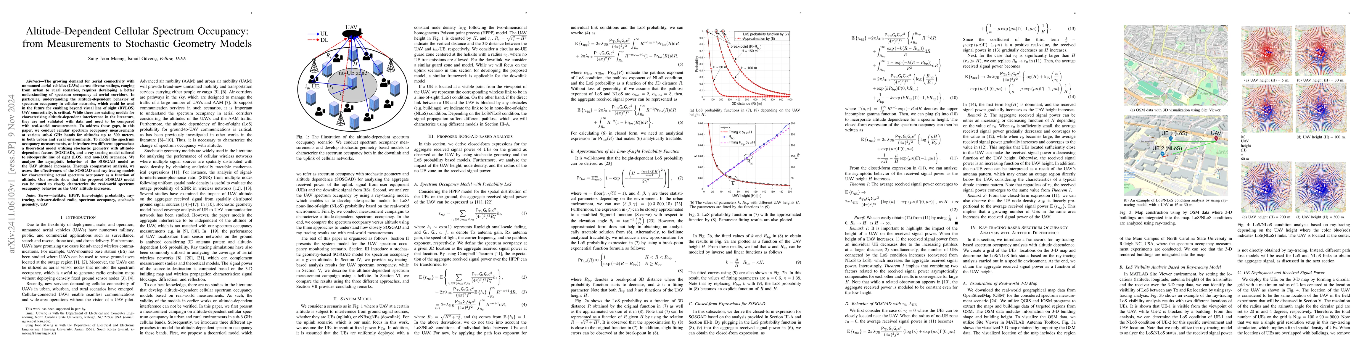 Thumbnail for Altitude-Dependent Cellular Spectrum Occupancy: from Measurements to
  Stochastic Geometry Models