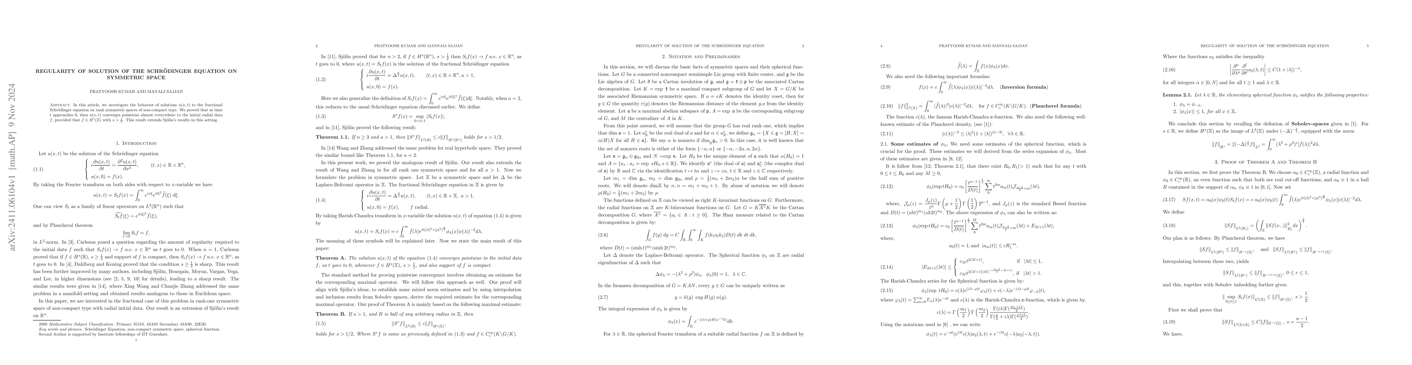 Thumbnail for Regularity of Solution of the Schrödinger Equation on Symmetric Space