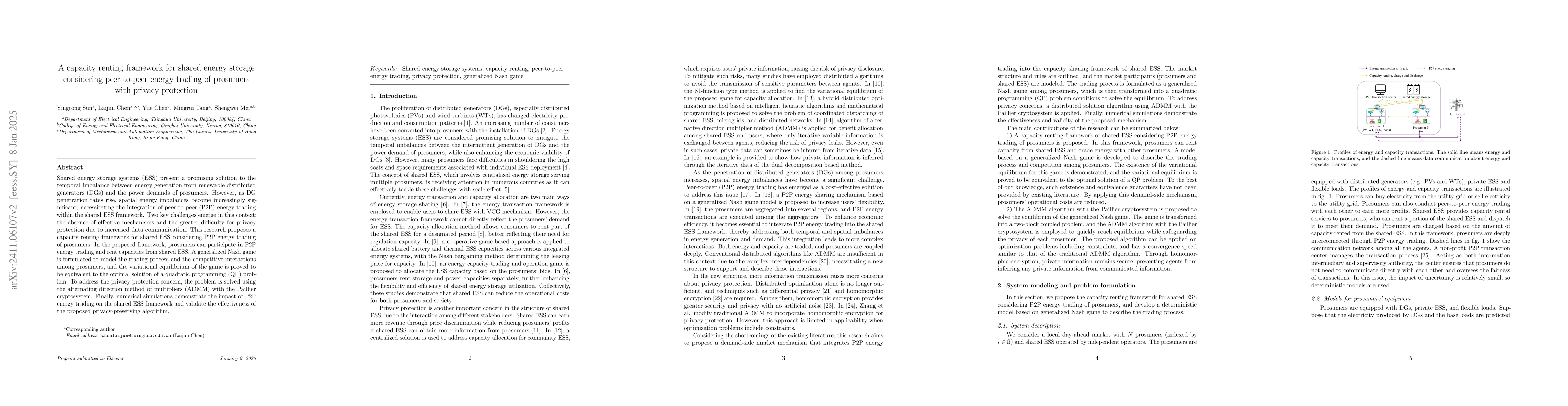 Thumbnail for A capacity renting framework for shared energy storage considering
  peer-to-peer energy trading of prosumers with privacy protection