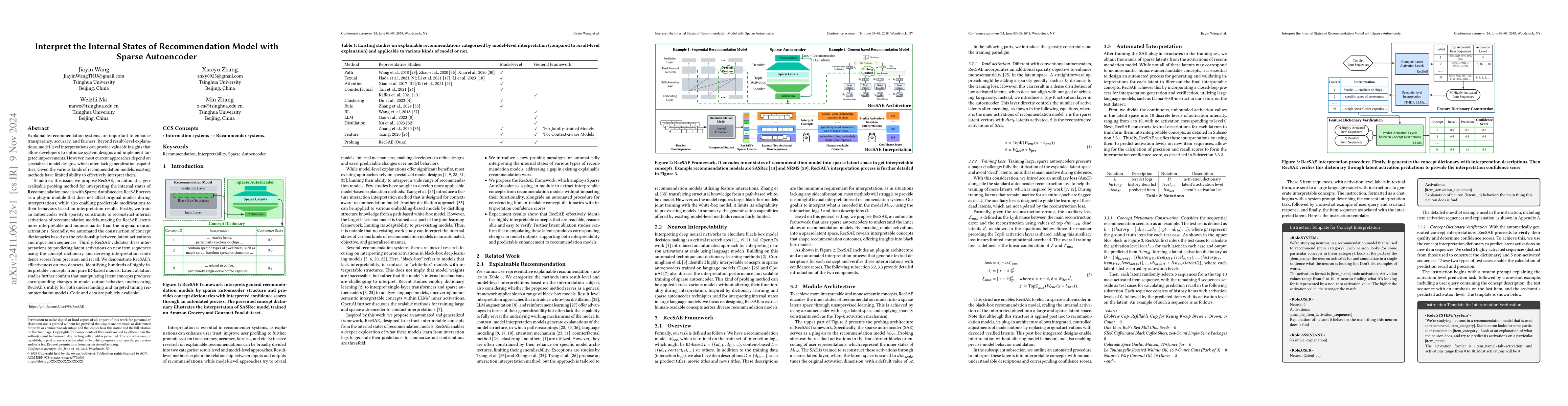 Thumbnail for Interpret the Internal States of Recommendation Model with Sparse
  Autoencoder