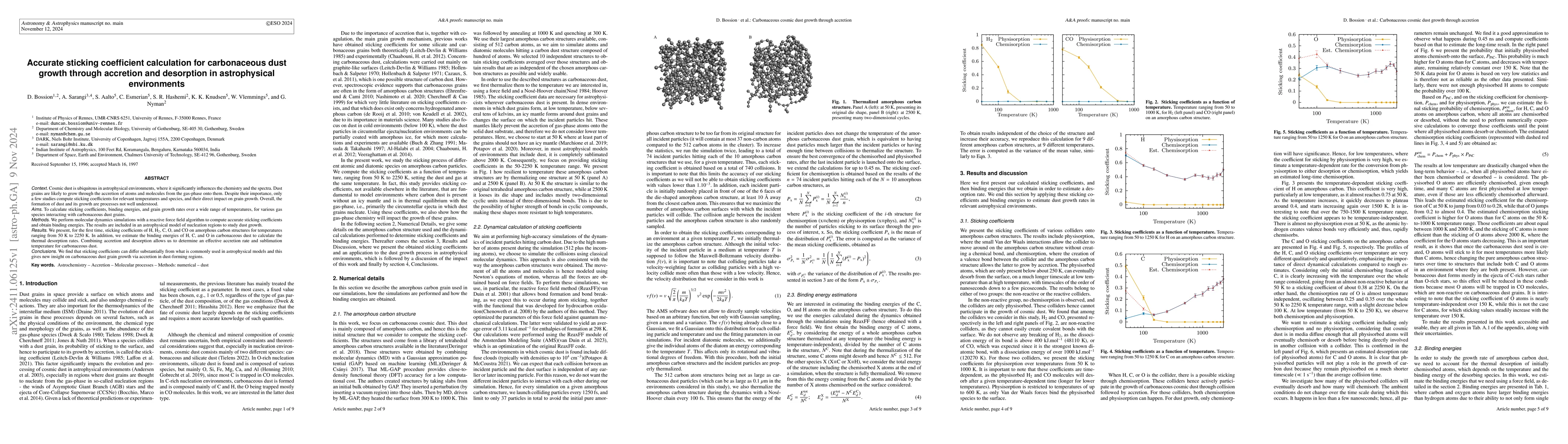 Thumbnail for Accurate sticking coefficient calculation for carbonaceous dust growth
  through accretion and desorption in astrophysical environments