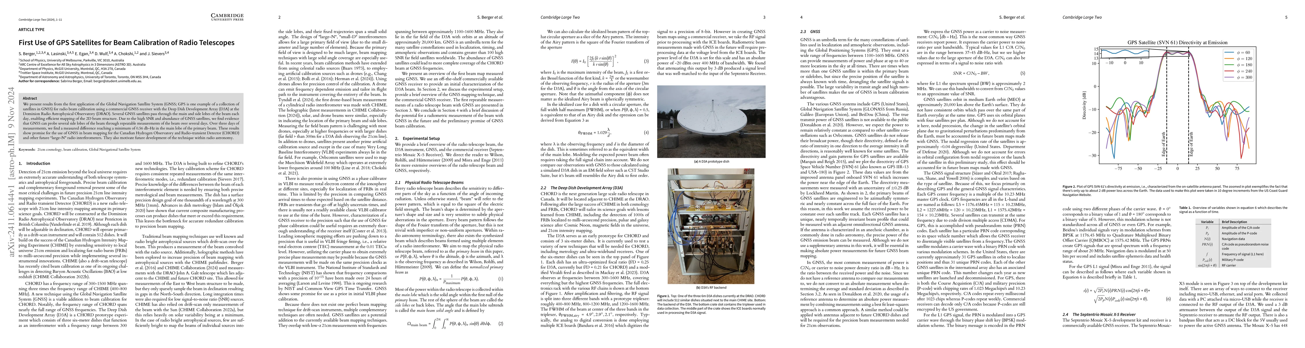 Thumbnail for First Use of GPS Satellites for Beam Calibration of Radio Telescopes