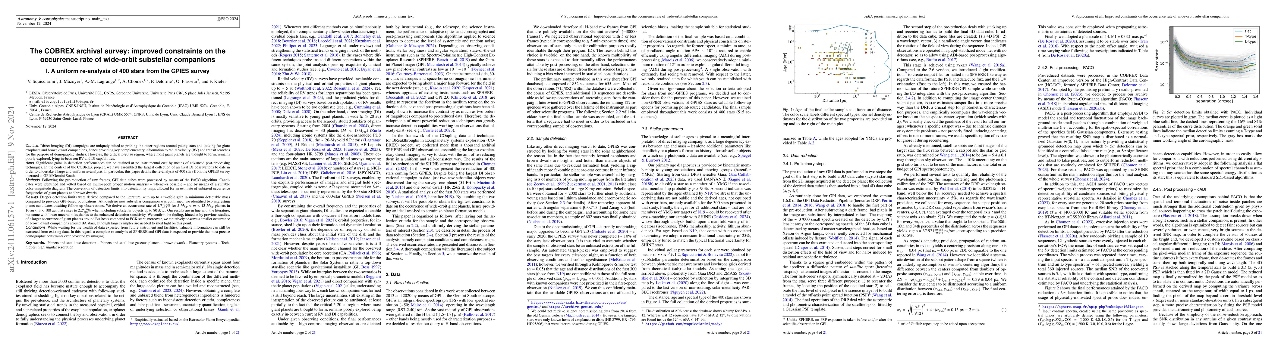 Thumbnail for The COBREX archival survey: improved constraints on the occurrence rate
  of wide-orbit substellar companions. I. A uniform re-analysis of 400 stars
  from the GPIES survey