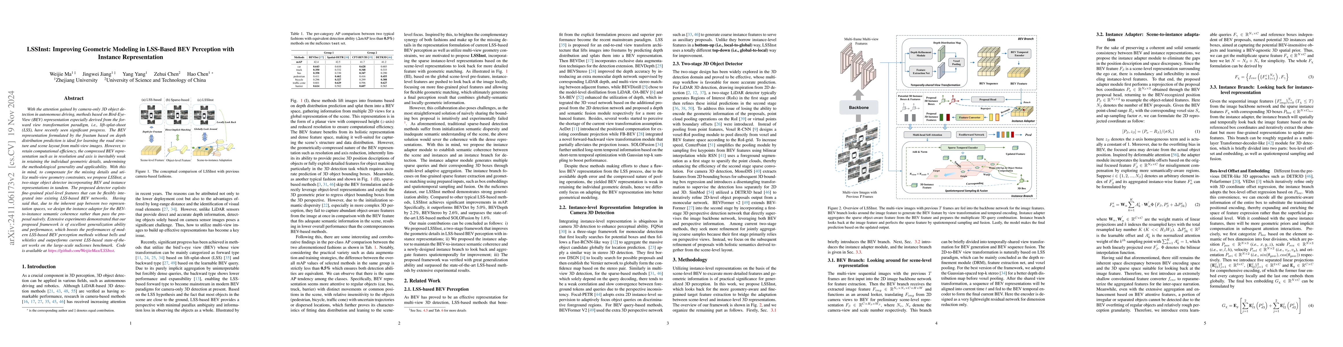 Thumbnail for LSSInst: Improving Geometric Modeling in LSS-Based BEV Perception with
  Instance Representation