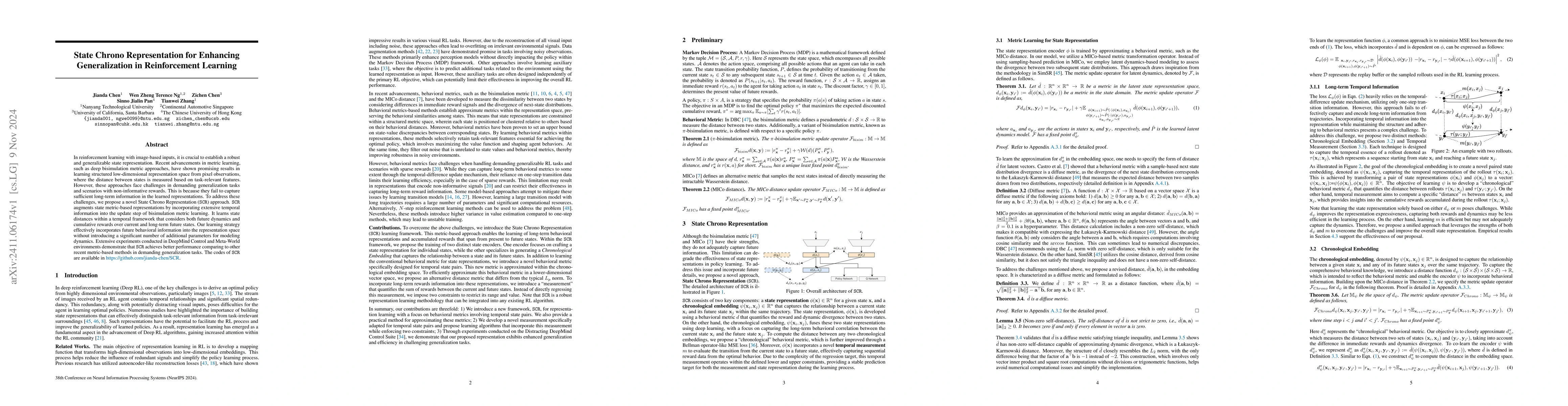Thumbnail for State Chrono Representation for Enhancing Generalization in
  Reinforcement Learning