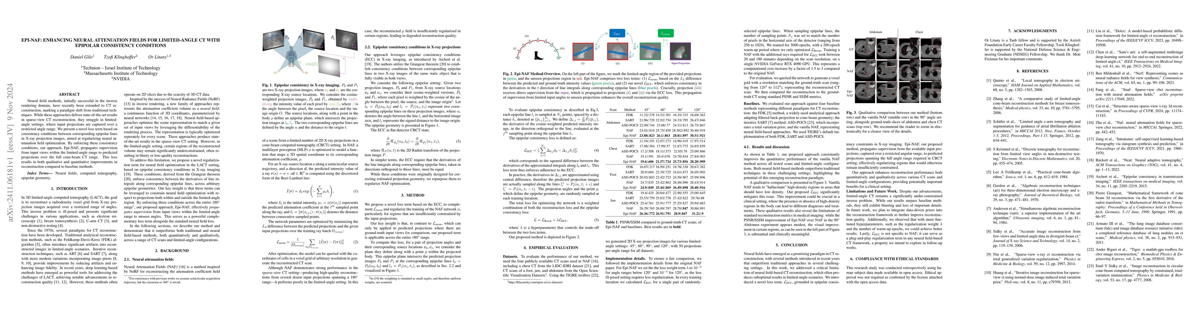 Thumbnail for Epi-NAF: Enhancing Neural Attenuation Fields for Limited-Angle CT with
  Epipolar Consistency Conditions