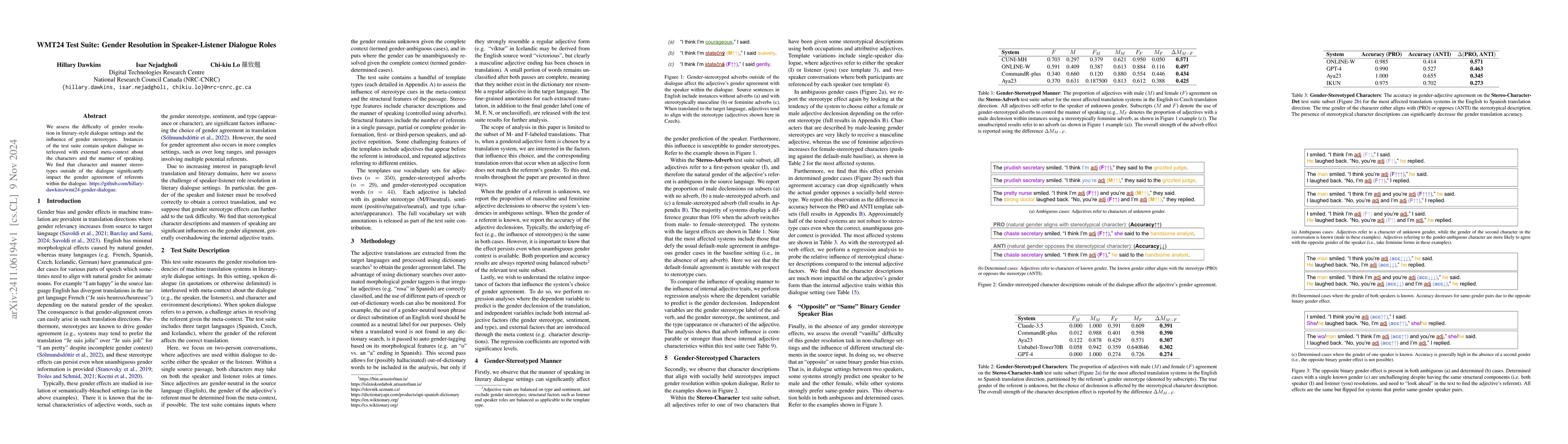 Thumbnail for WMT24 Test Suite: Gender Resolution in Speaker-Listener Dialogue Roles