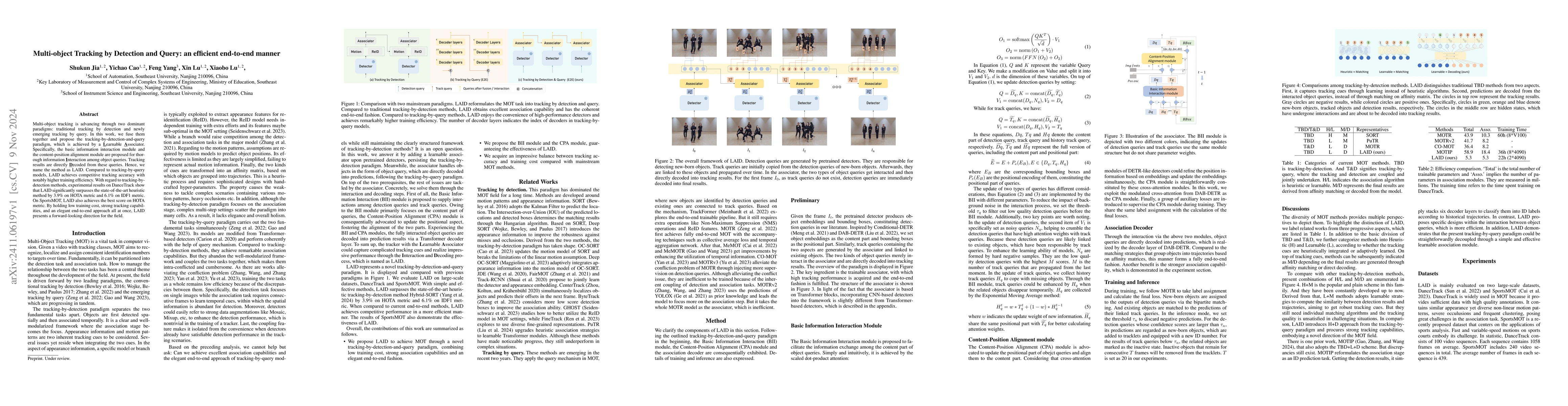 Thumbnail for Multi-object Tracking by Detection and Query: an efficient end-to-end
  manner