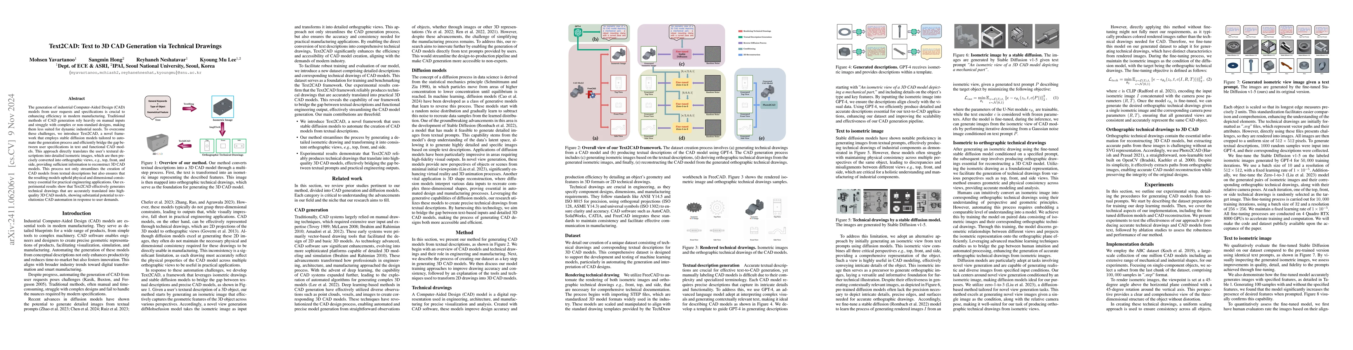 Thumbnail for Text2CAD: Text to 3D CAD Generation via Technical Drawings