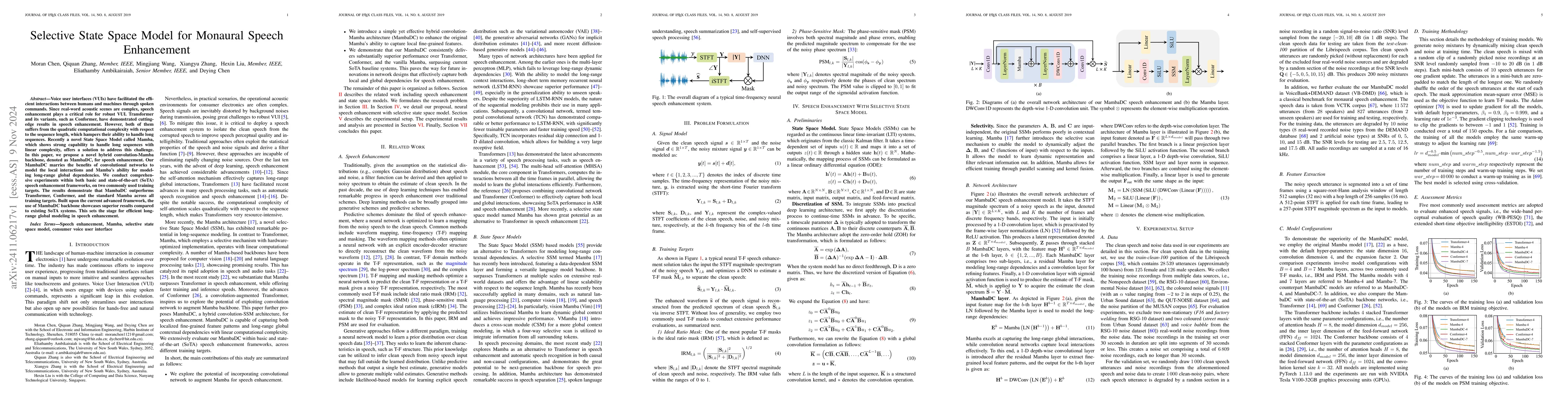 Thumbnail for Selective State Space Model for Monaural Speech Enhancement