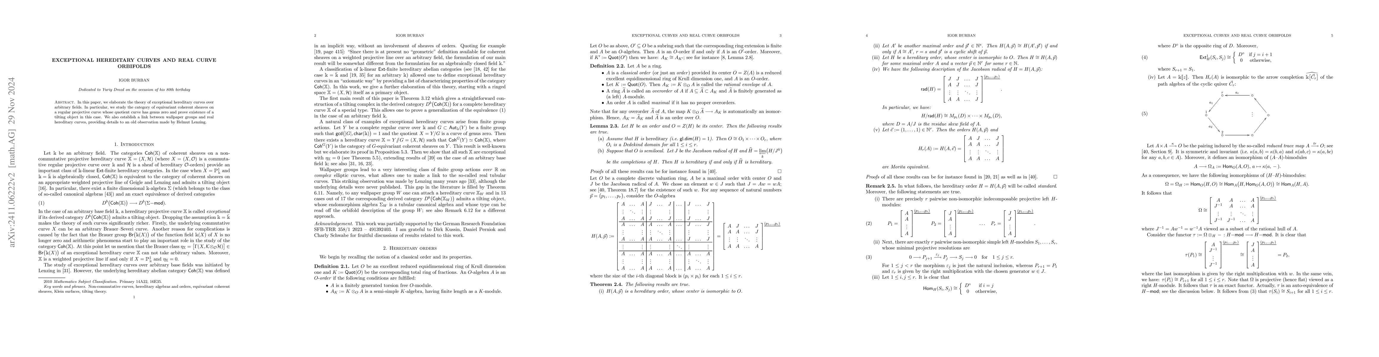 Thumbnail for Exceptional hereditary curves and real curve orbifolds