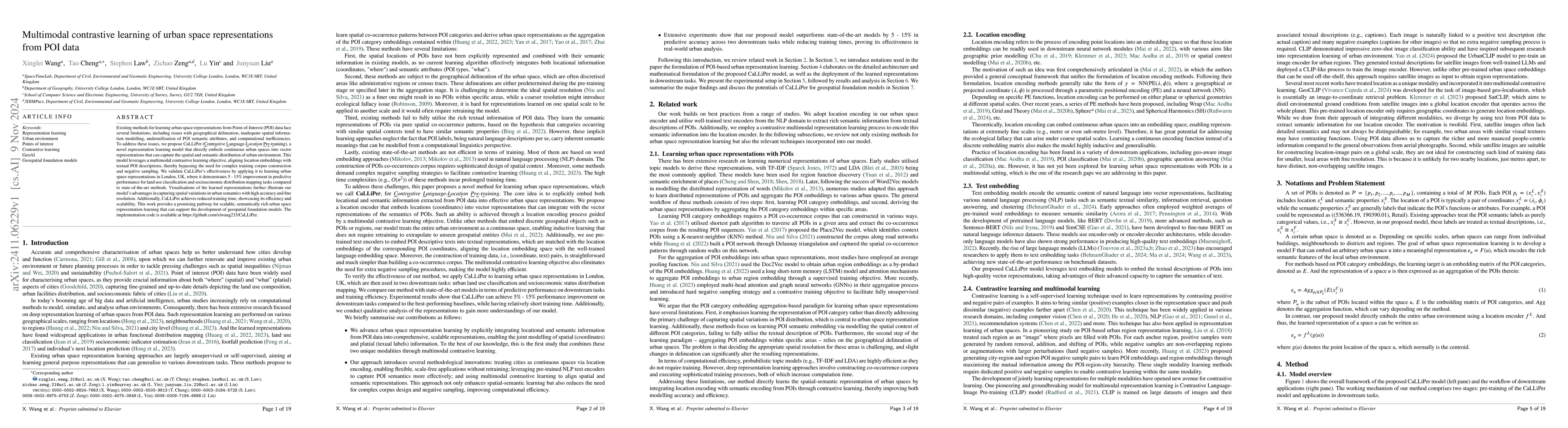 Thumbnail for Multimodal Contrastive Learning of Urban Space Representations from POI
  Data
