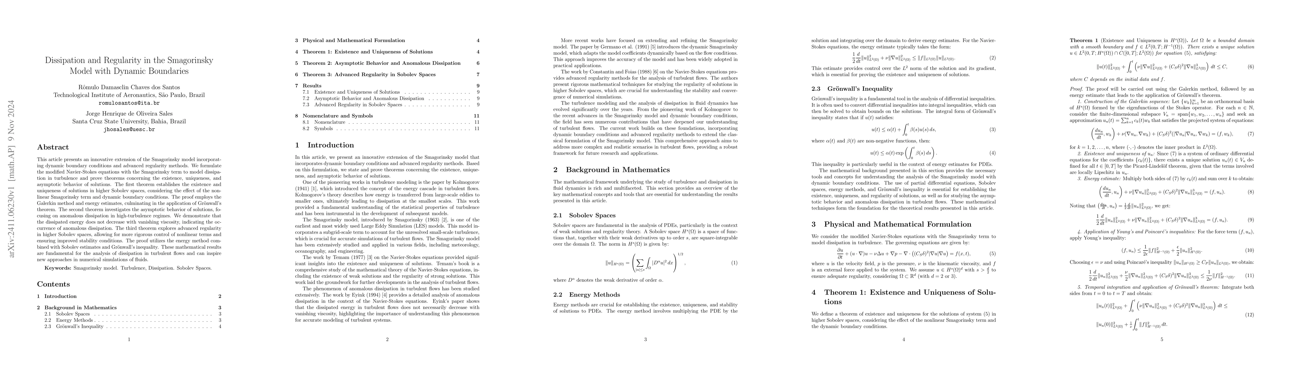 Thumbnail for Dissipation and Regularity in the Smagorinsky Model with Dynamic
  Boundaries