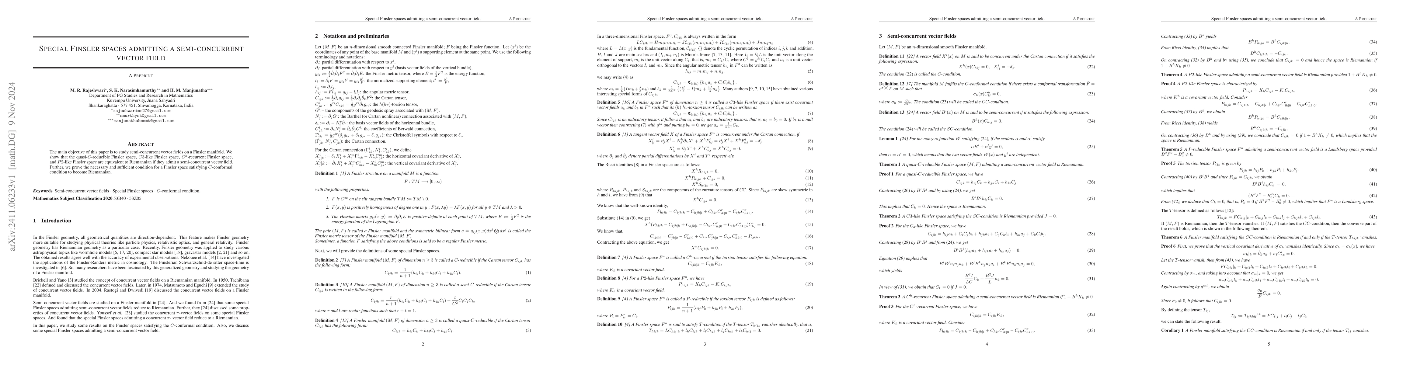 Thumbnail for Special Finsler spaces admitting a semi-concurrent vector field
