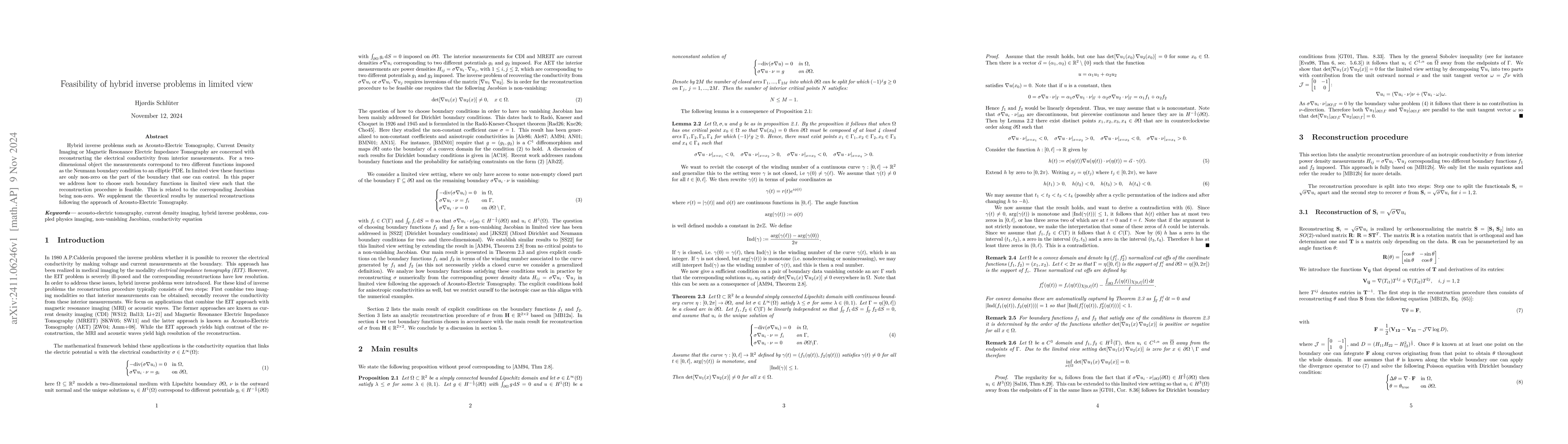 Thumbnail for Feasibility of hybrid inverse problems in limited view
