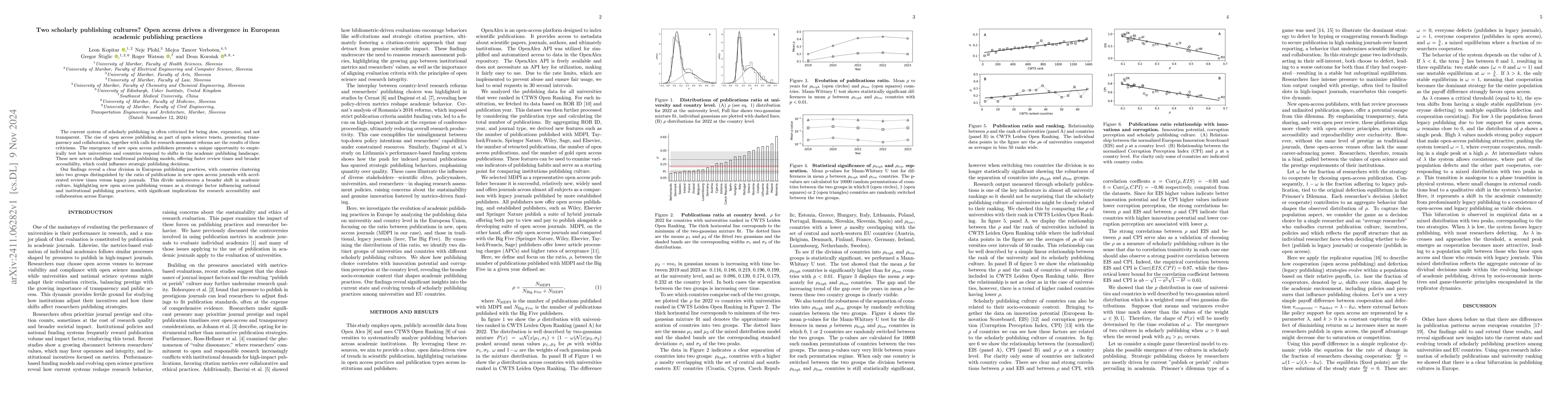 Thumbnail for Two scholarly publishing cultures? Open access drives a divergence in
  European academic publishing practices