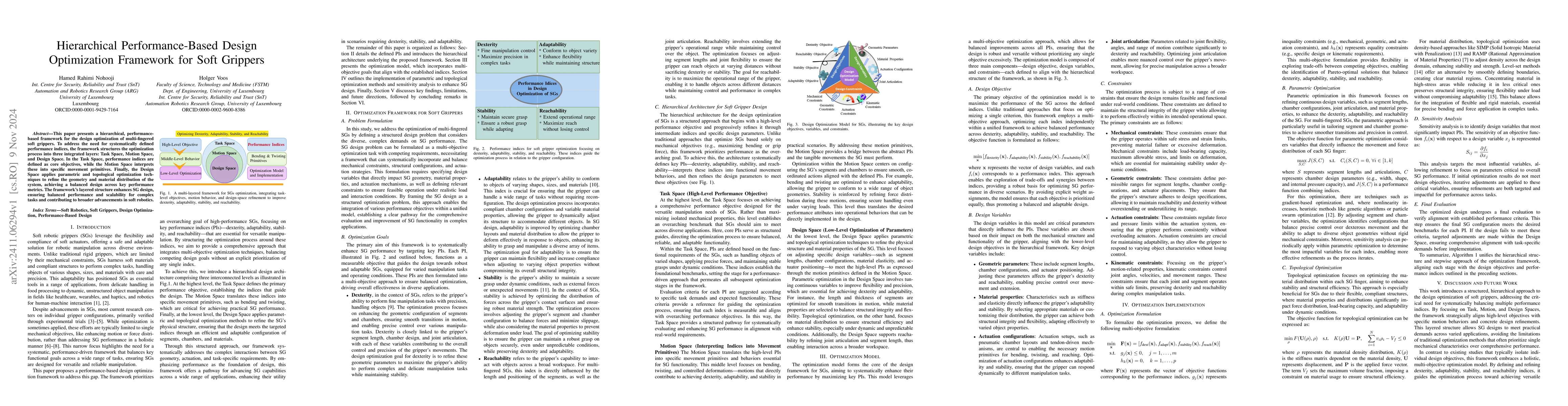 Thumbnail for Hierarchical Performance-Based Design Optimization Framework for Soft
  Grippers