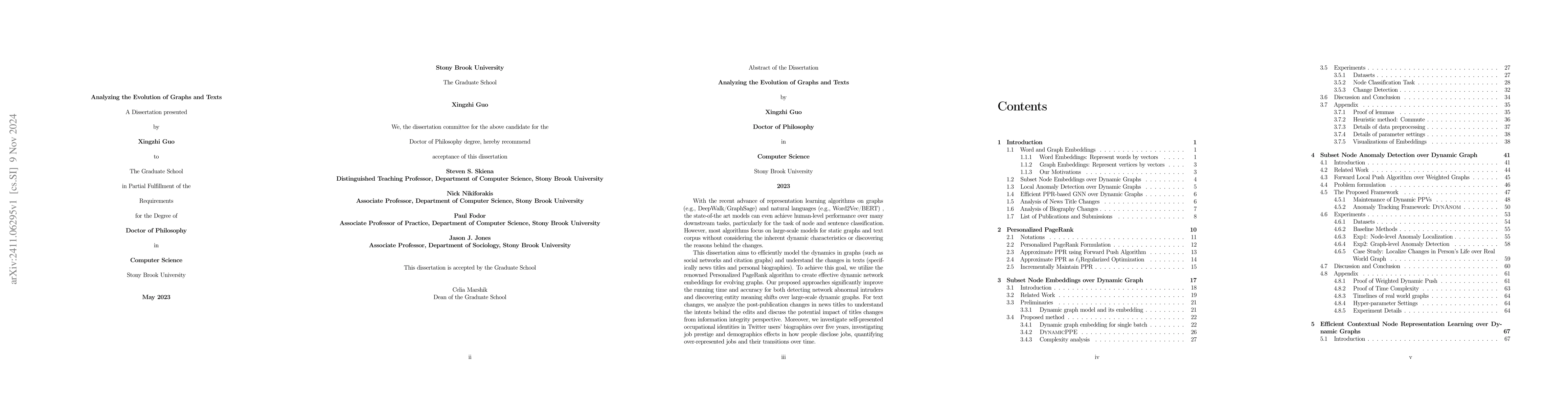 Thumbnail for Analyzing the Evolution of Graphs and Texts