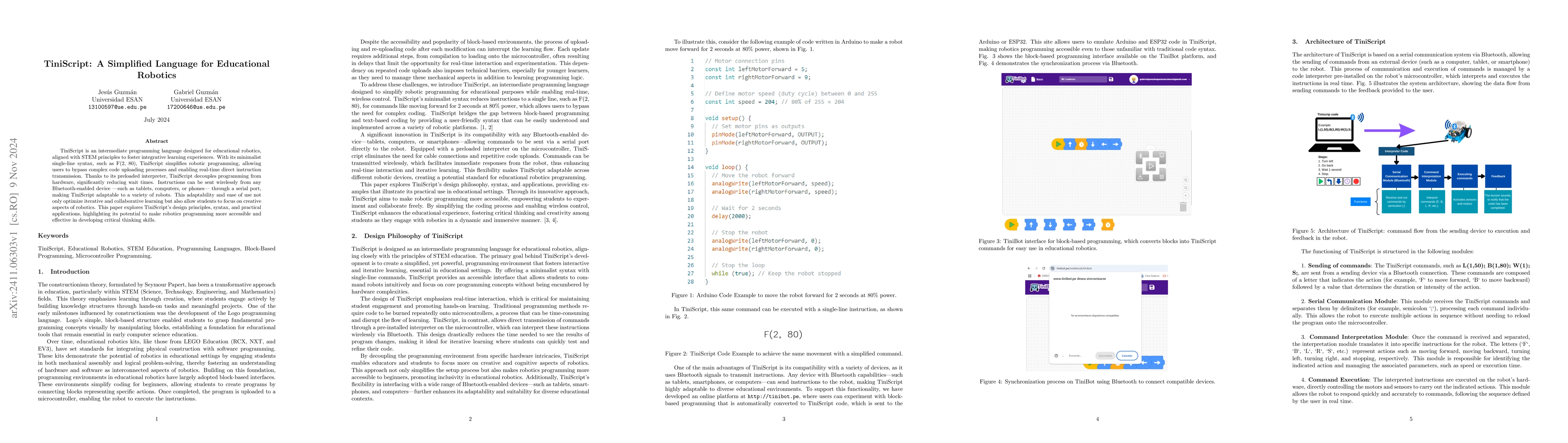 Thumbnail for TiniScript: A Simplified Language for Educational Robotics
