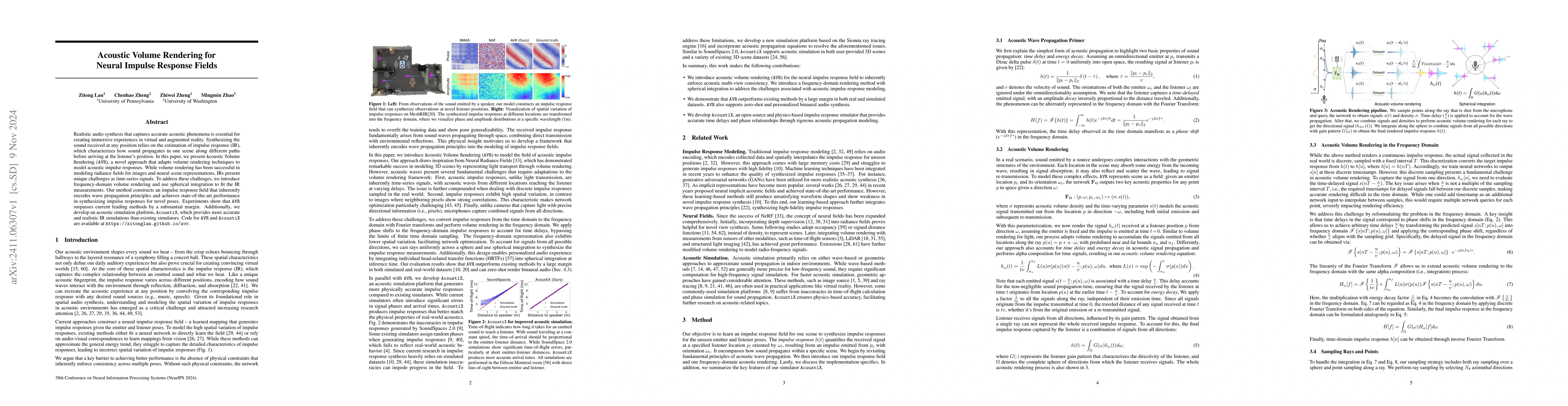 Thumbnail for Acoustic Volume Rendering for Neural Impulse Response Fields