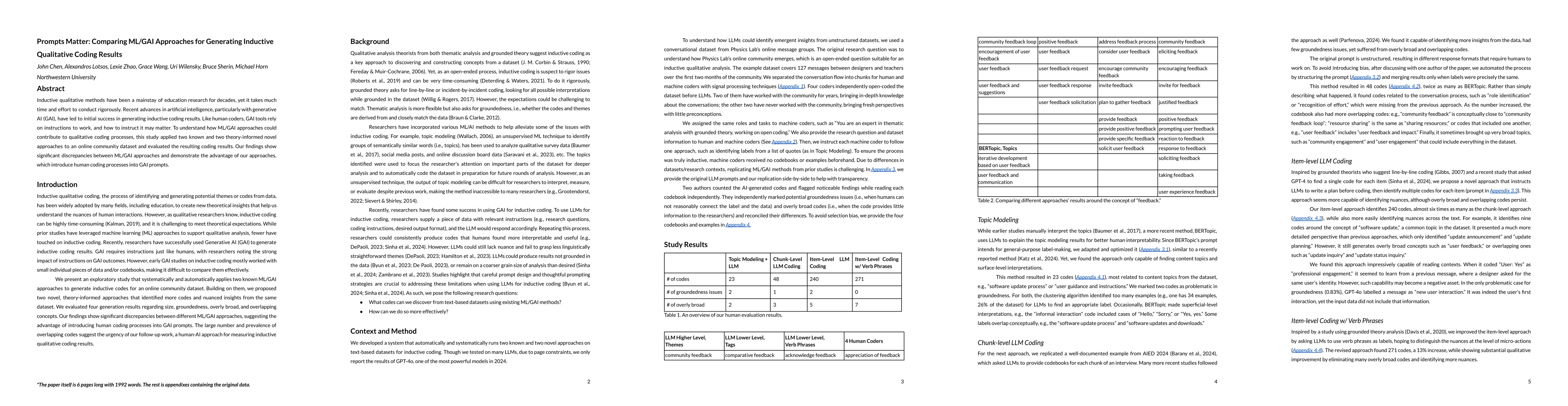 Thumbnail for Prompts Matter: Comparing ML/GAI Approaches for Generating Inductive
  Qualitative Coding Results