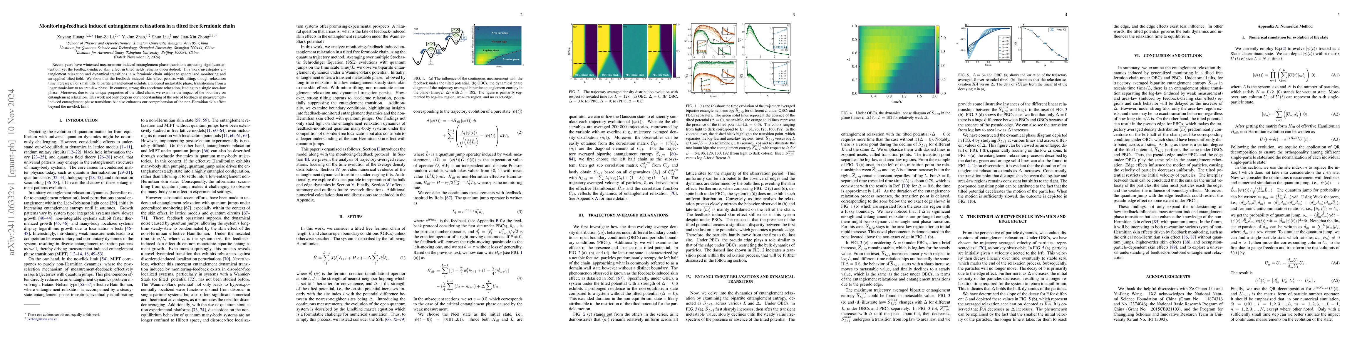 Thumbnail for Monitoring-feedback induced entanglement relaxations in a tilted free
  fermionic chain