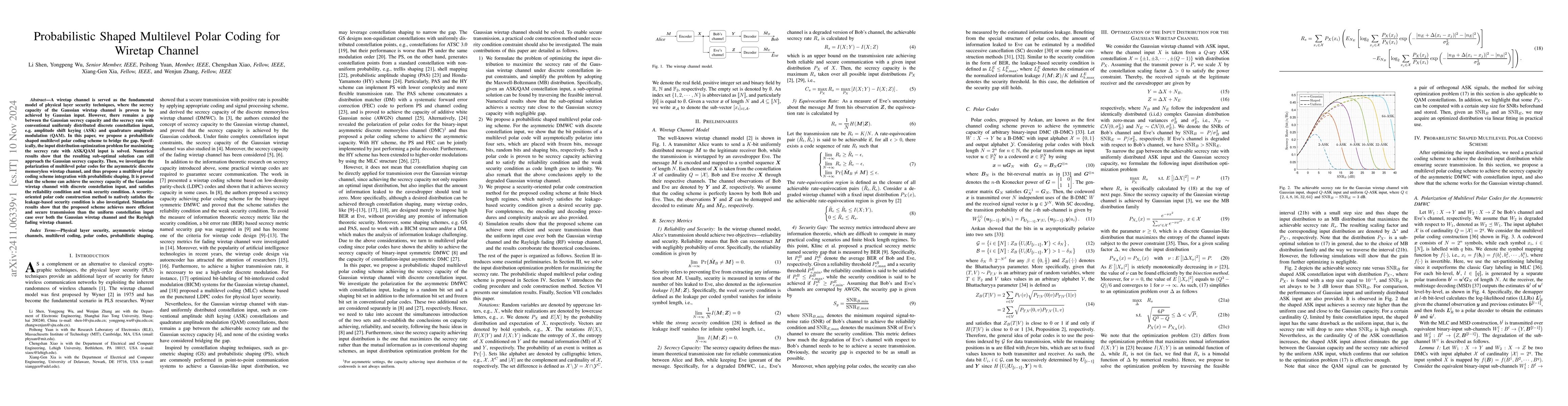 Thumbnail for Probabilistic Shaped Multilevel Polar Coding for Wiretap Channel