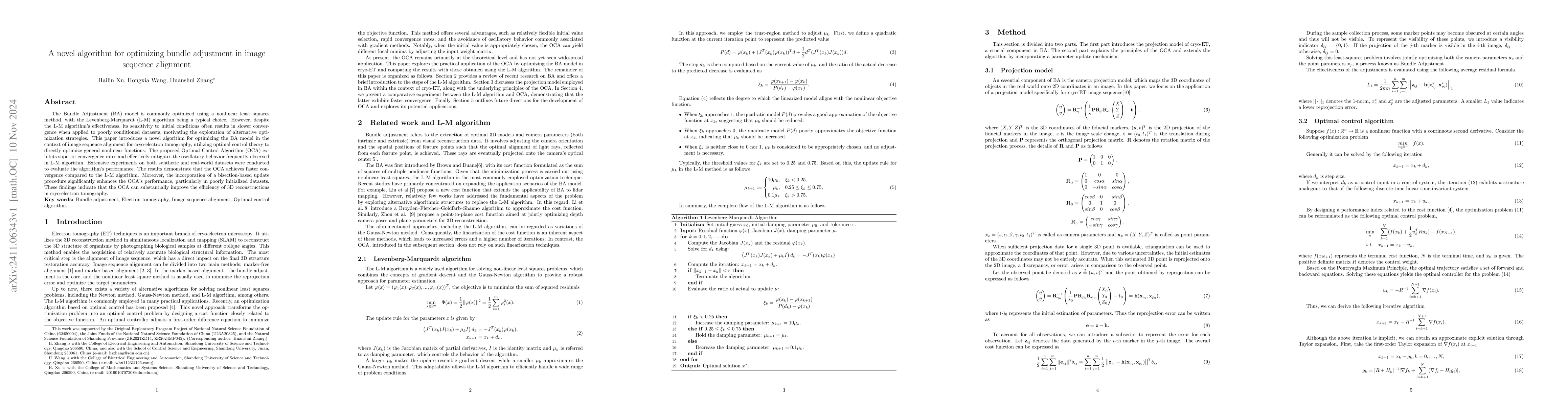Thumbnail for A novel algorithm for optimizing bundle adjustment in image sequence
  alignment