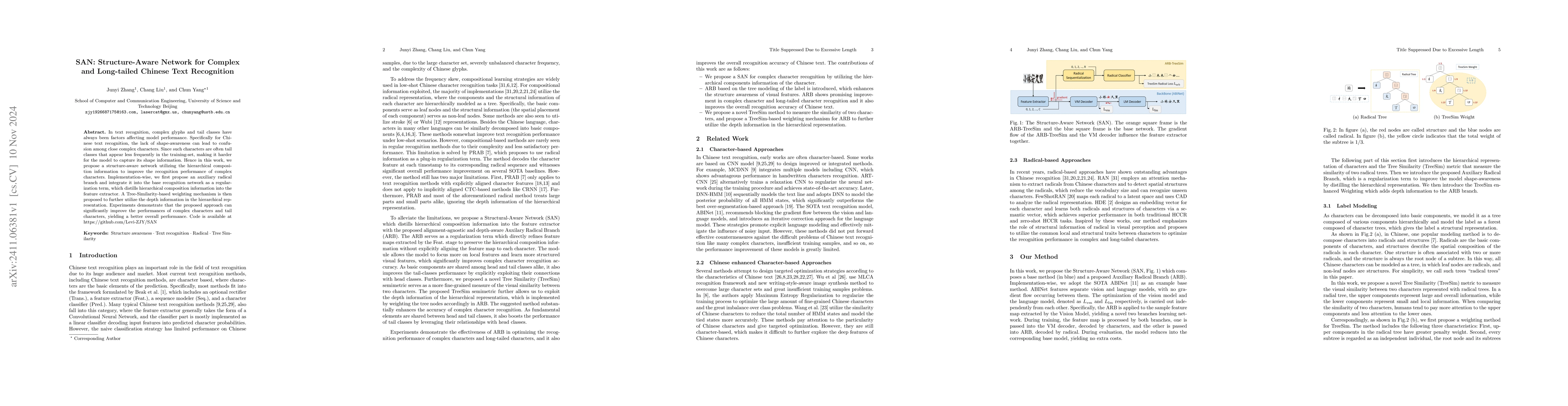 Thumbnail for SAN: Structure-Aware Network for Complex and Long-tailed Chinese Text
  Recognition