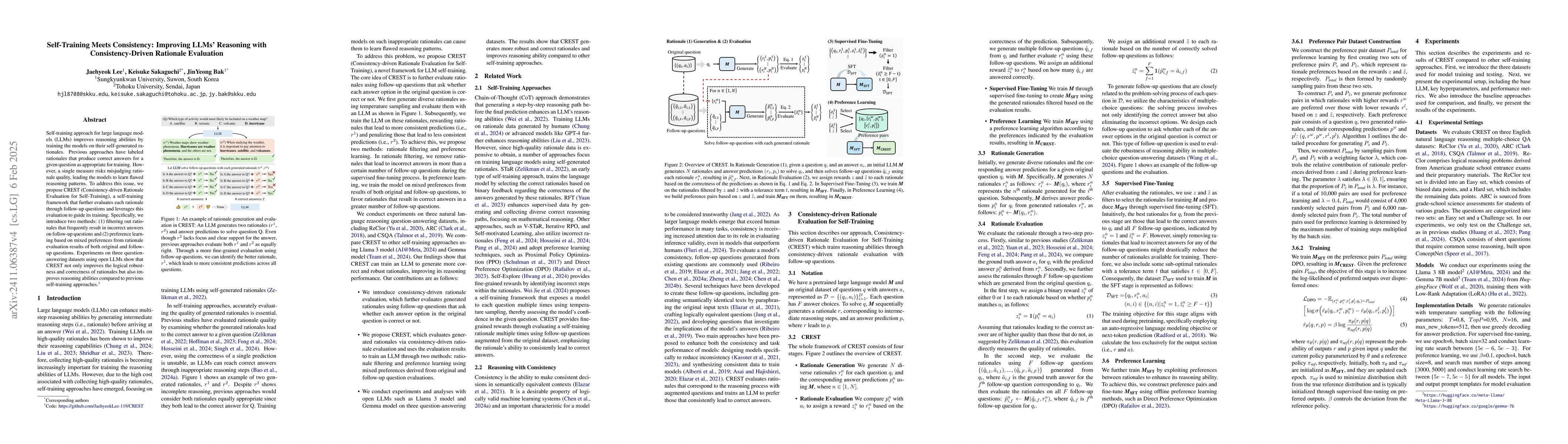Thumbnail for Self-Training Meets Consistency: Improving LLMs' Reasoning With
  Consistency-Driven Rationale Evaluation