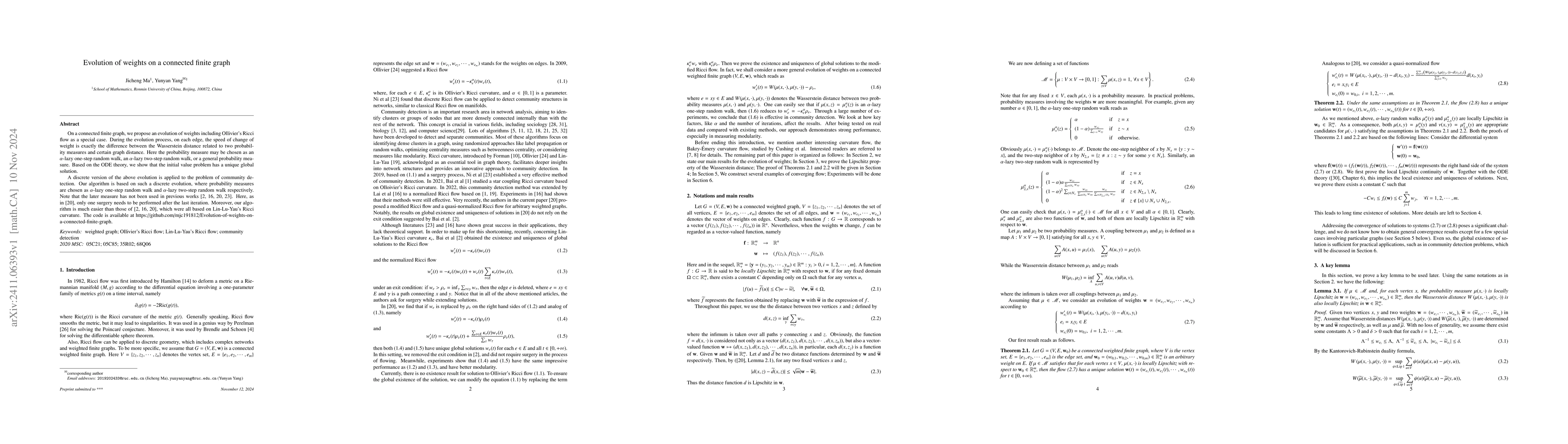 Thumbnail for Evolution of weights on a connected finite graph