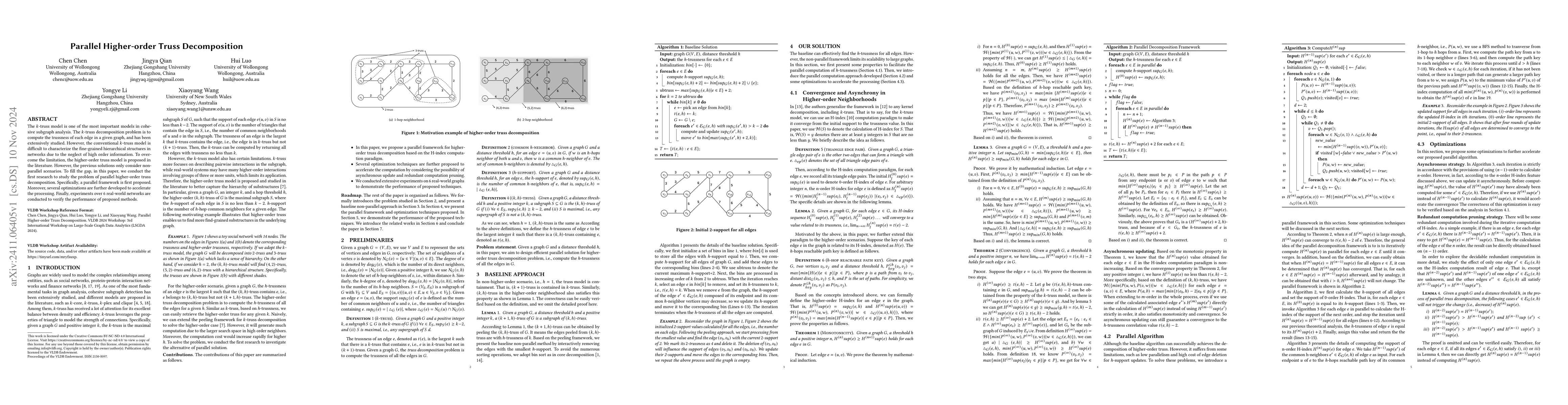 Thumbnail for Parallel Higher-order Truss Decomposition